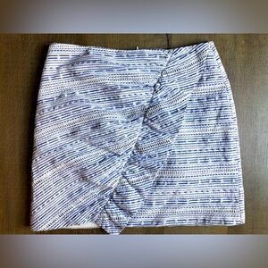 Wavelet Grey ruffle mini skirt women’s 8 white blue